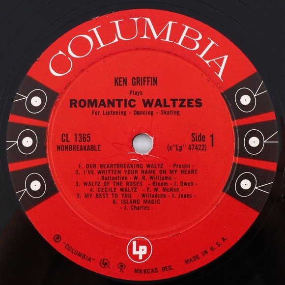 Ken Griffin Plays Romantic Waltzes For Listening, Dancing, Skating 12" LP Record - Picture 9 of 16
